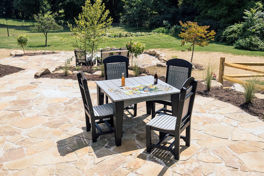 island dining table 44 square set dove gray black 1024x683 1