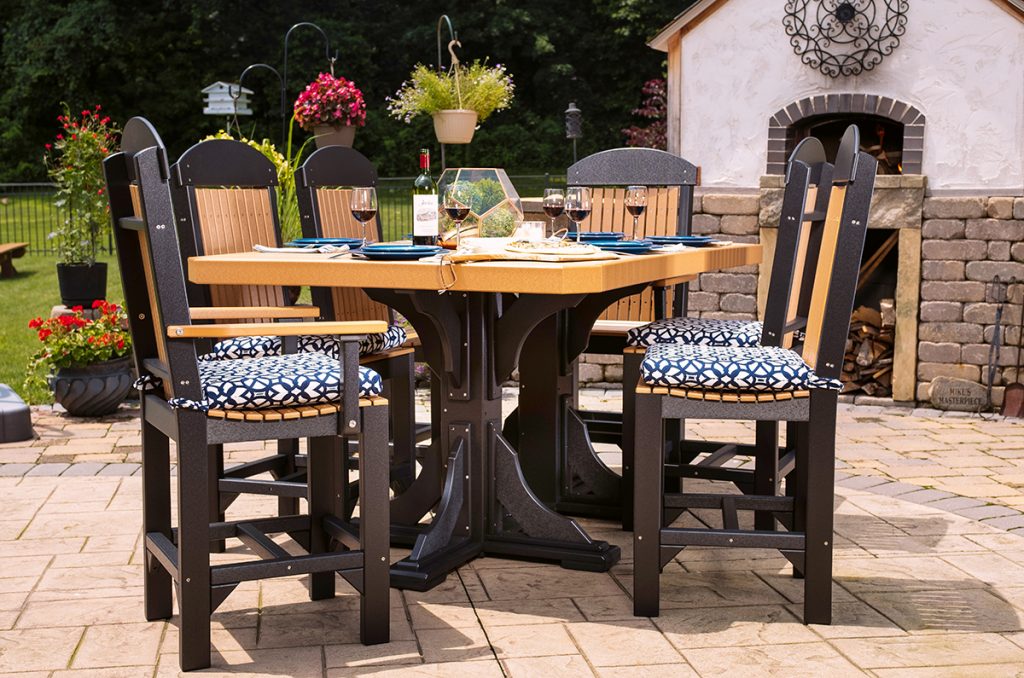 poly 4x6 rectangular table set 2 counter height cedar black 1024x678 1