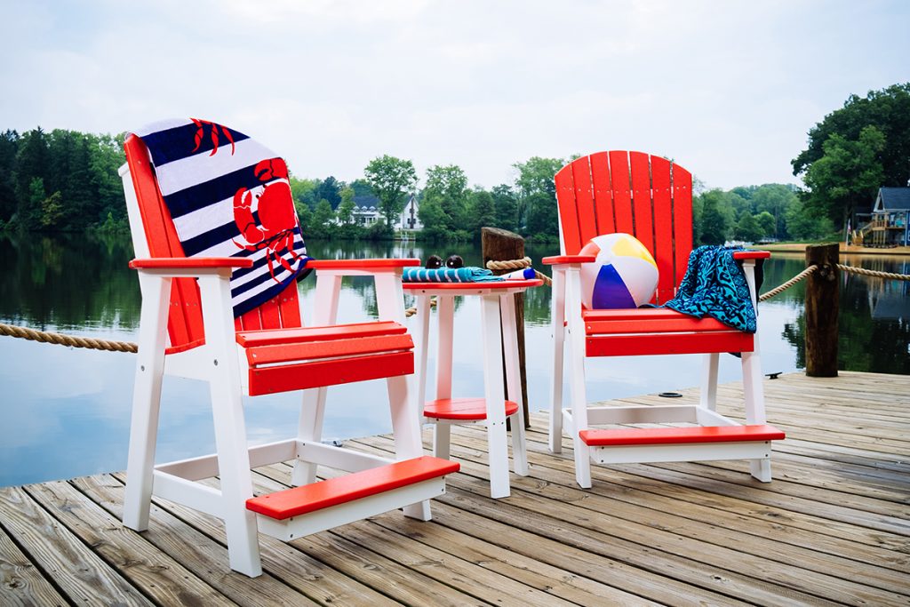 poly adirondack balcony chairs and deluxe end table 28 red white 1024x683 1