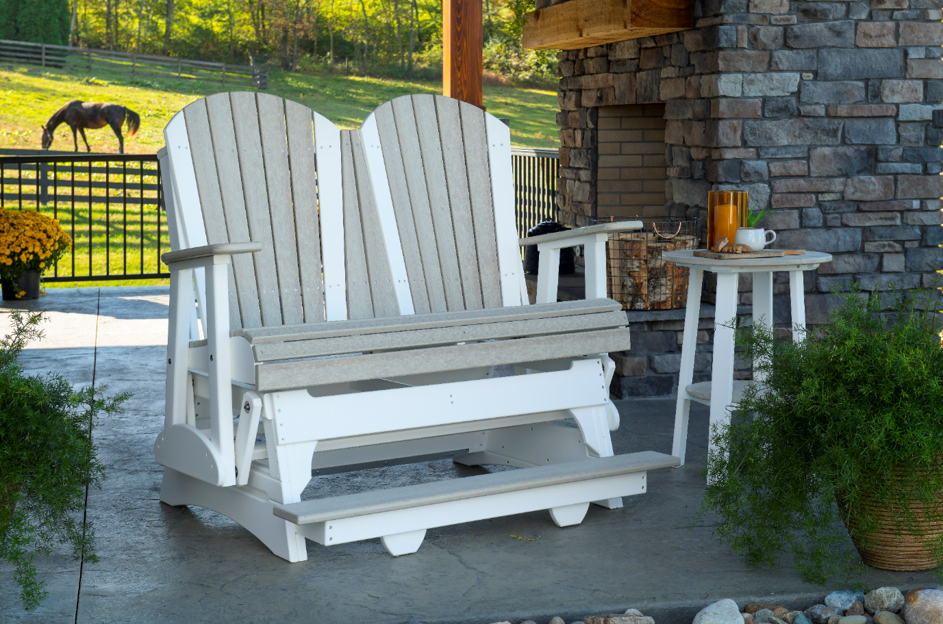 4 adirondack balcony gliderbirch white