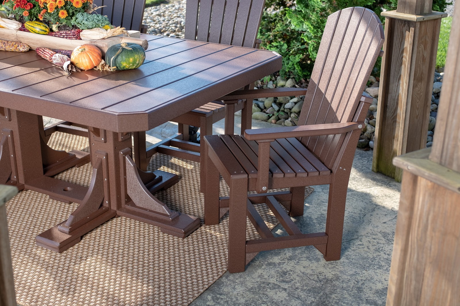 adirondack arm chair dining heightchestnut brown