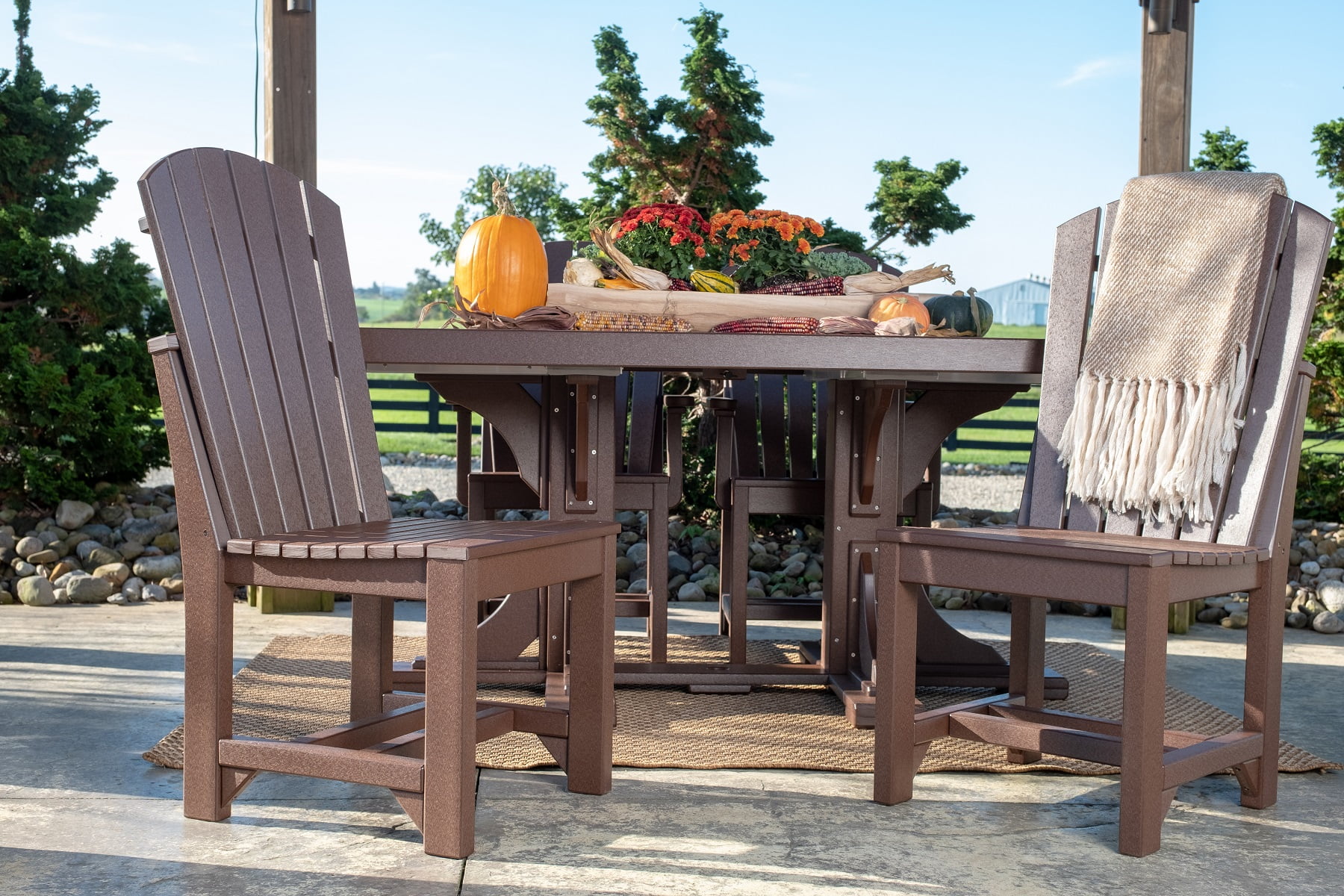 adirondack side chair dining heightchestnut brown