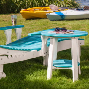 deluxe end table lounge chairaruba white 1