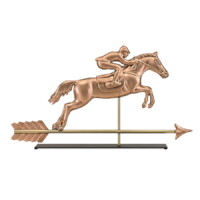 jumping horse and rider 1912pm jumping horse and rider on mantel stand copper silo 1