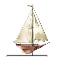 racing sloop 909bm racing sloop on mantel stand copper and brass silo 1