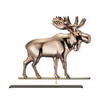 Polished Moose 9557pm moose on mantel stand polished silo 1