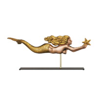 mermaid with starfish 966glm mermaid with starfish on mantel stand golden leaf silo 1