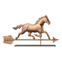 Trotting horse 967pm trotting horse on mantel stand copper silo 1