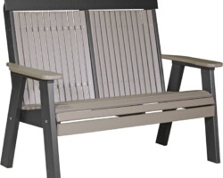 weatherwood / black 4cpbwwb 4 classic poly bench weatherwood black
