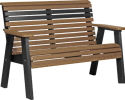 antique mahogany / black 4ppbamb 4 plain poly bench antique mahogany black