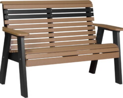 cedar / black 4ppbcb 4 plain poly bench cedar black