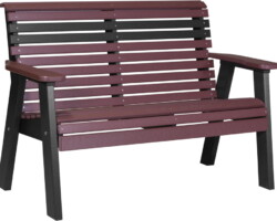 cherrywood / black 4ppbchb 4 plain poly bench cherrywood black