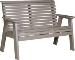 weatherwood 4ppbww 4 plain poly bench weatherwood