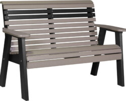 weatherwood / black 4ppbwwb 4 plain poly bench weatherwood black