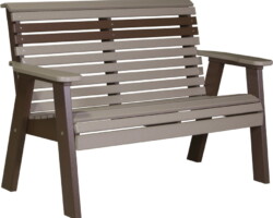 weatherwood / chestnut brown 4ppbwwcbr 4 plain poly bench weatherwood chestnut brown