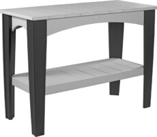 dove gray / black ibtdgb island buffet table dove gray black