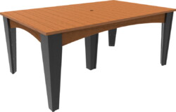 antique mahogany / black idt4472ramb island dining table 44 x 72 rectangular antique mahogany black