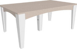 birch / white idt4472rbiw island dining table 44 x 72 rectangular birch white