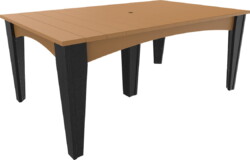 cedar / black idt4472rcb island dining table 44 x 72 rectangular cedar black