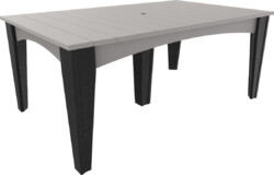 dove gray / black idt4472rdgb island dining table 44 x 72 rectangular dove gray black