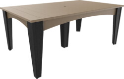 weatherwood / black idt4472rwwb island dining table 44 x 72 rectangular weatherwood black