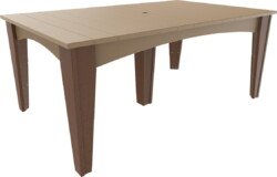 weatherwood / chestnut brown idt4472rwwcbr island dining table 44 x 72 rectangular weatherwood chestnut brown