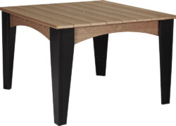 antique mahogany / black idt44samb island dining table 44 square antique mahogany black
