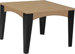 cedar / black idt44scb island dining table 44 square cedar black