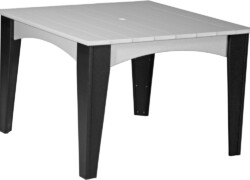 dove gray / black idt44sdgb island dining table 44 square dove gray black