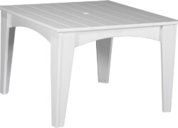 white idt44sw island dining table 44 square white