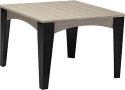 weatherwood / black idt44swwb island dining table 44 square weatherwood black