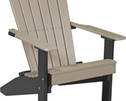 weatherwood / black lacwwb lakeside adirondack chair weatherwood black