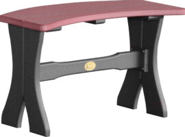 cherrywood / black p28tbchb poly 28 table bench cherrywood black