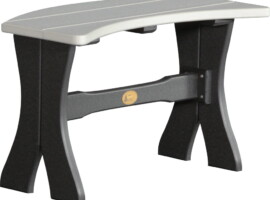 dove gray / black p28tbdgb poly 28 table bench dove gray black