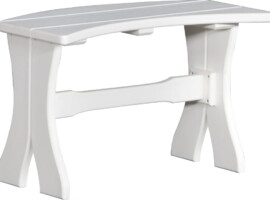 white p28tbw poly 28 table bench white