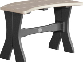 weatherwood / black p28tbwwb poly 28 table bench weatherwood black
