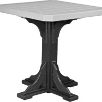 dove gray / black p41stdgb poly 41 square table dove gray black bar height