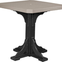 weatherwood / black p41stwwb poly 41 square table weatherwood black bar height