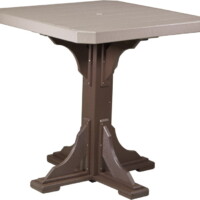 weatherwood / chestnut brown p41stwwcbr poly 41 square table weatherwood chestnut brown bar height