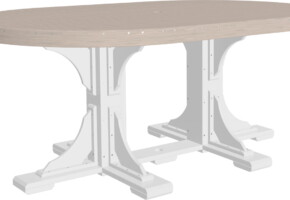 birch / white p46otbiw poly 4 x 6 oval table birch white dining height