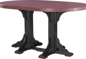 cherrywood / black p46otchb poly 4 x 6 oval table cherrywood black bar height
