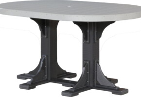 dove gray / black p46otdgb poly 4 x 6 oval table dove gray black bar height