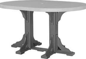 dove gray / slate p46otdgs poly 4 x 6 oval table dove gray slate bar height