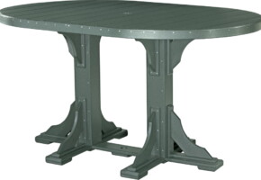 green p46otg poly 4 x 6 oval table green bar height