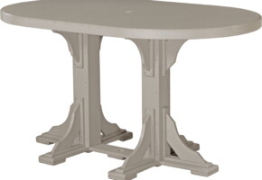 weatherwood p46otww poly 4 x 6 oval table weatherwood bar height