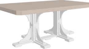 birch / white p46rtbiw poly 4 x 6 rectangular table birch white dining height