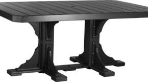 black p46rtbk poly 4 x 6 rectangular table black dining height