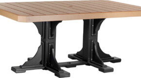 cedar / black p46rtcb poly 4 x 6 rectangular table cedar black dining height