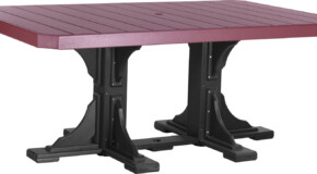 cherrywood / black p46rtchb poly 4 x 6 rectangular table cherrywood black dining height