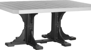 dove gray / black p46rtdgb poly 4 x 6 rectangular table dove gray black dining height